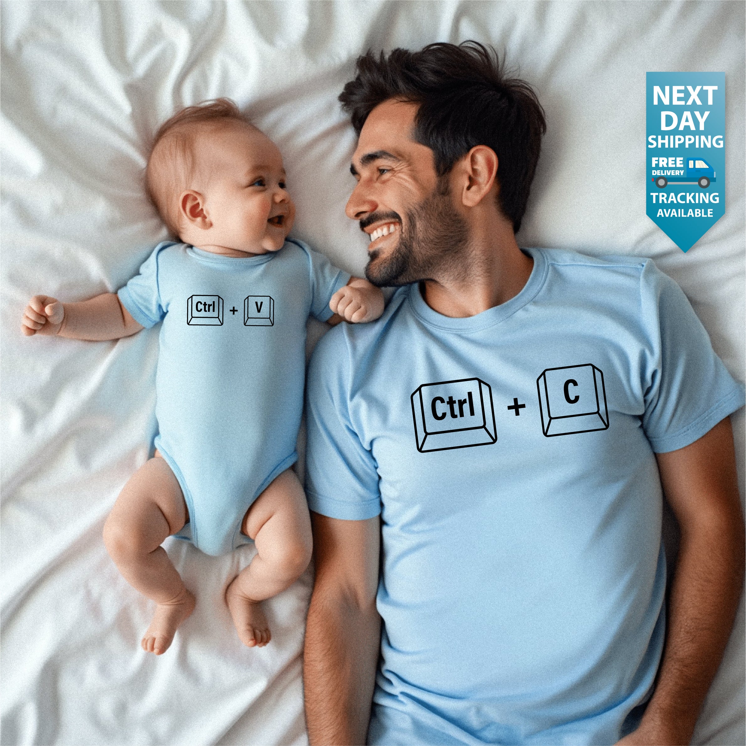 Unique Father's Day Gift - Personalised T-Shirt | Ctrl + C | Ctrl + V | Thoughtful Present for Dad | Custom Gift for Daddy | Fun & Memorable