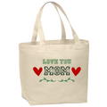 Love You Mom Tote Bag – Organic Oversized Shoulder Bag, Custom Text or Photo, Personalized Gift for Mom, Mother's Day Gift