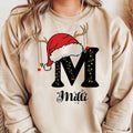 Family Christmas Letter & Name Sweatshirt – Personalised Monogrammed Holiday Sweater