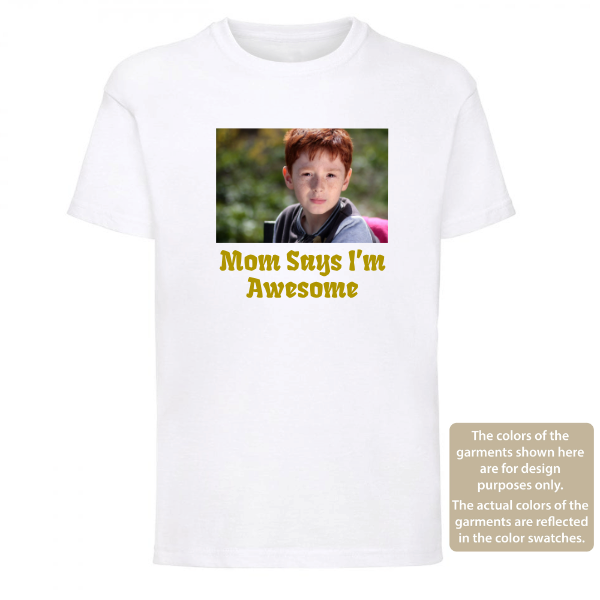 Custom Kids Photo T-Shirt with Text – Personalised Image Tee for Boys & Girls