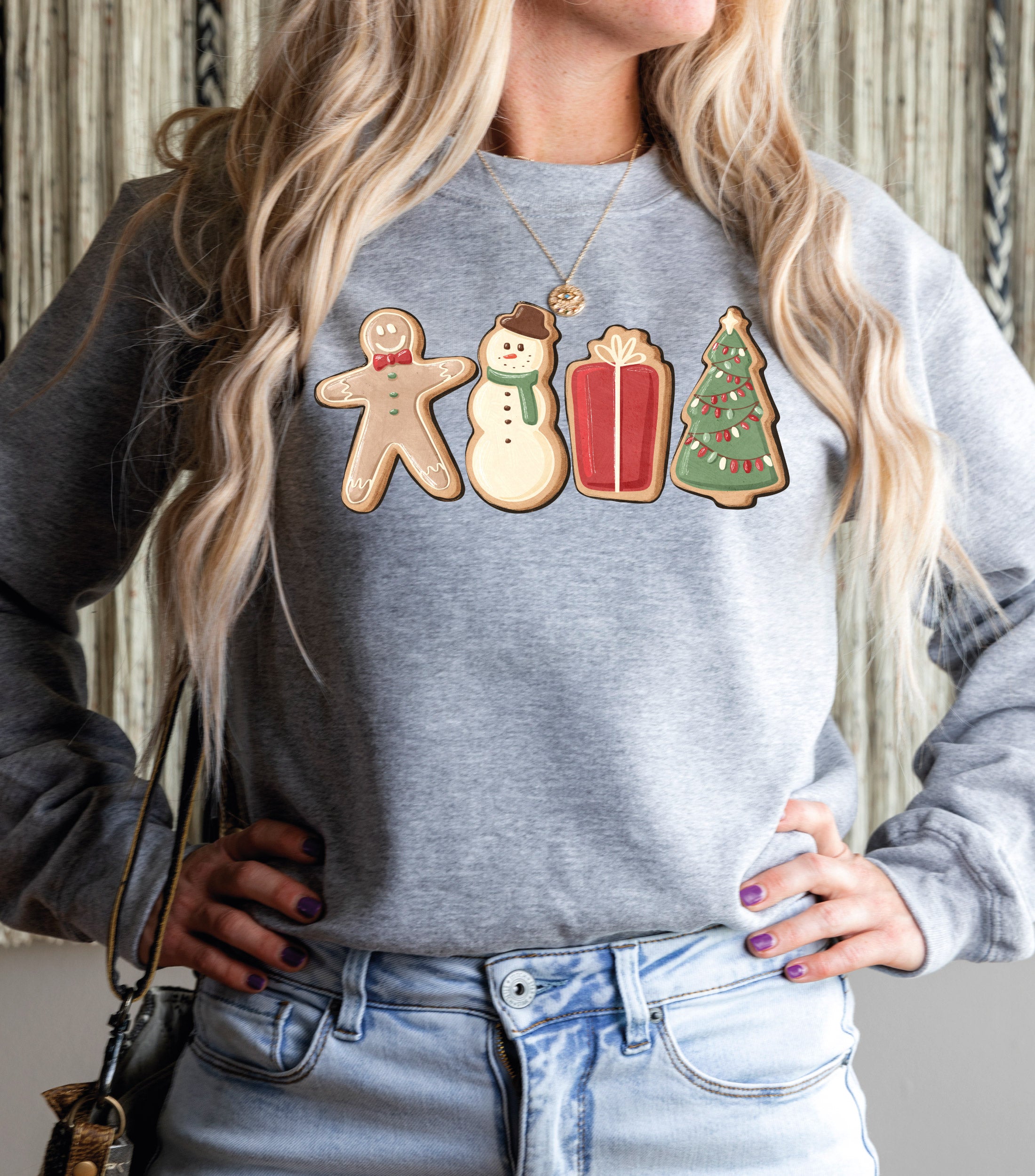 Gingerbread Cookies Sweatshirt – Cozy Christmas Shirt for Family Matching, Xmas Sweater, Holiday Gift Idea, Perfect Christmas Gift