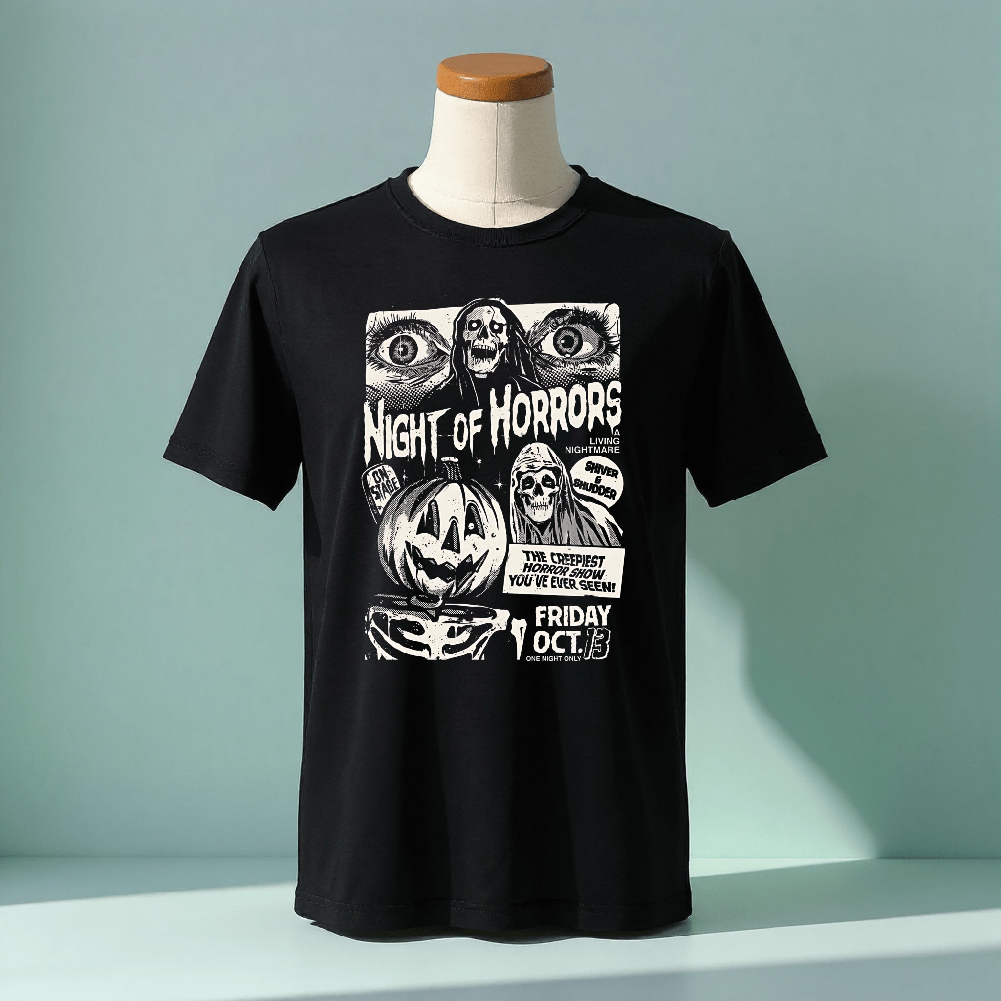 Halloween Horror Nights Shirt – Spooky Halloween Party Tee, Horror Movie Fan Shirt, Perfect Halloween Gift for Party Festive Season Fun #4042