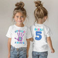 Girls 5th Birthday Shirt - Officially a Handful, Custom Name Fifth Birthday Tee, Perfect for 5 Year Olds, Personalized Gift Idea