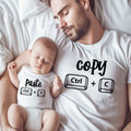 Unique Father’s Day Gift | Personalised Dad T-Shirt | Thoughtful Present for Daddy | Ctrl+C Ctrl+V Matching Shirt | Gift for Dad