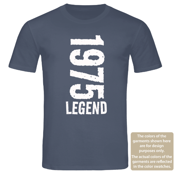 Legend Since 1975 or any year T-Shirt – Men’s Birthday Tee, Retro Vintage Style.