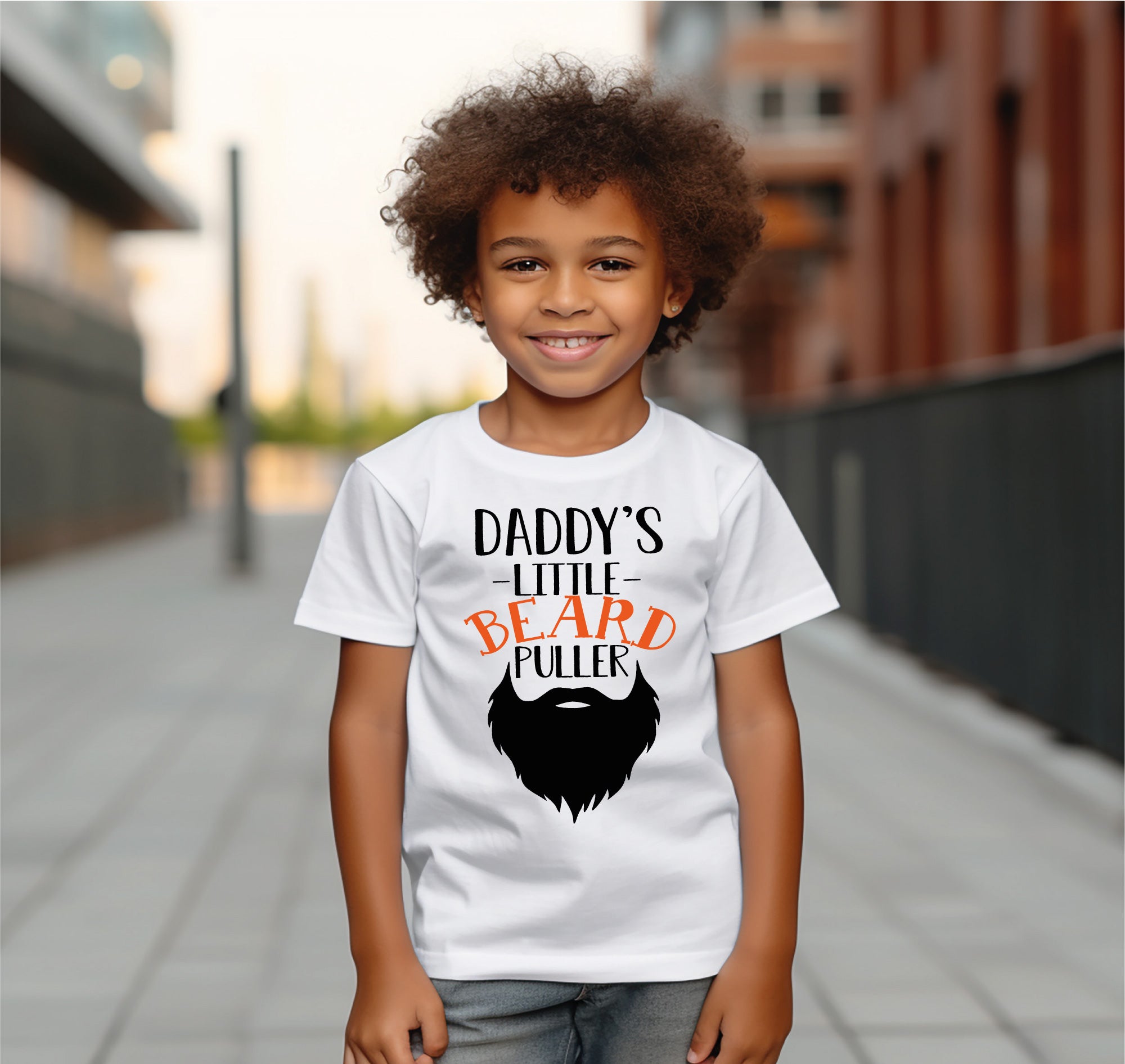 Beardy Daddy & Little Beard Puller Matching Set - New Dad Gift, Dad & Baby Son Bodysuit, Babygrow, Shirt, T-shirt Matching Gift Set for Father & Child