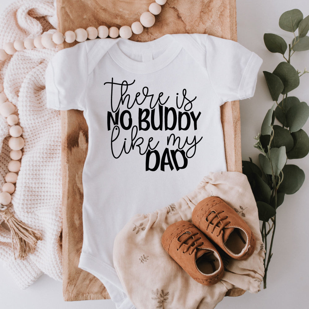 Father and Son Matching Outfits - 'There is No Buddy Like My Son' Personalized T-Shirt & Baby Bodysuit Gift for Father's Day | Unique Gift Idea