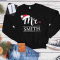 Mr. & Mrs. Christmas Matching Sweatshirts - Unisex Hubby & Wifey Holiday Sweaters