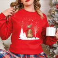 Merry Catmas Christmas Cat Snow Sweatshirt – Funny Family Holiday Jumper, Meowy Christmas Pullover for Cat Lovers