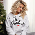Festive Merry Christmas Rudolph the Red-Nosed Reindeer Sweatshirt - Cozy Holiday Apparel