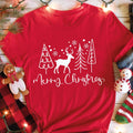 Merry Christmas Reindeer & Tree T-Shirt: Festive Holiday Spirit!