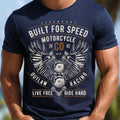 Built for Speed Motorcycles & Outlaw Racing Gear – Live Free, Ride Hard T-Shirt for Riders | Custom Motorcycle Apparel | Shop Now!