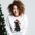 Christmas Black Cat Lovers Sweatshirt - Cozy Holiday Cat Sweatshirt for Cat Moms & Dads