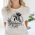 70 and Fabulous T-Shirt | Personalized 70th Birthday Gift for Women | Hello 70th Ladies Tee | Milestone Birthday Celebration T-Shirt for Her