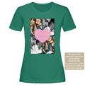 Custom Love Photo Collage Women T-Shirt – 4 Pictures with Text, Personalised Gift Tee
