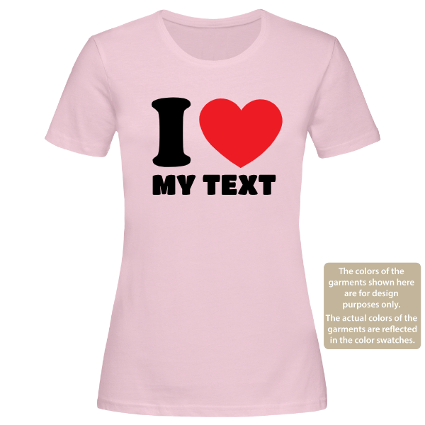 Personalised I Love T-Shirt – Custom Heart Shirt – Mens & Ladies Tee – Christmas, Birthday Gift – Novelty Present