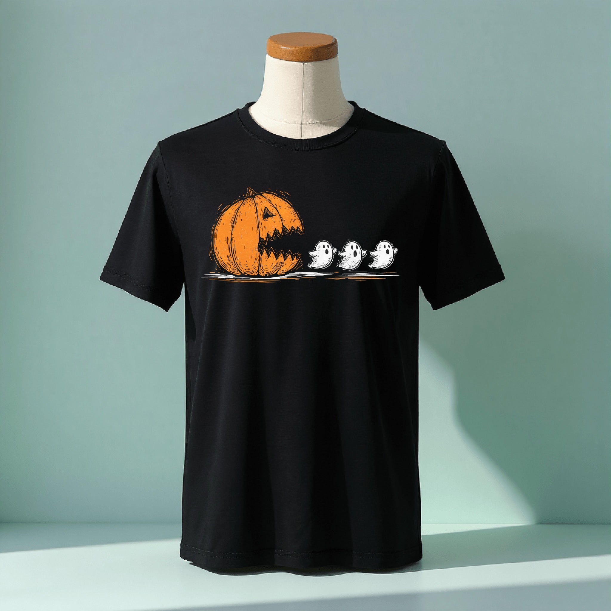 Funny Ghost Chasing Pumpkin Sweater – Spooky Halloween Jumper, Cute Ghost Gift, Fall Vibes Top, Scary Fun Halloween Outfit #4050