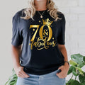 70 and Fabulous 70th Birthday T-Shirt, Hello 70th Ladies Tee, Personalized 70th Birthday Gift, Custom Women's 70th Milestone Shirt