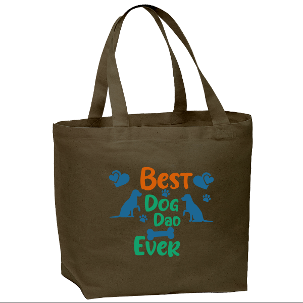 Best Dog Dad Ever Tote Bag – Organic Oversized Shoulder Bag, Customizable with Any Text or Photo, Perfect Gift for Dog Lovers