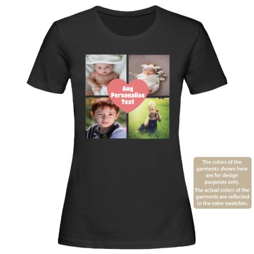 Personalised Women's T-Shirt with Four Photo Upload – Custom Gift for Birthdays, Mother's Day, Christmas & Special Occasions