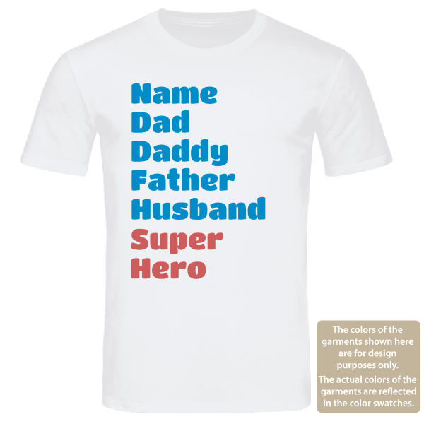Dad Super Hero Personalized T-Shirt – Custom Gift for Dads – Add Your Text – Perfect for Father’s Day & Special Events