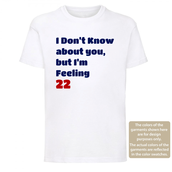 Custom Birthday Kids T-Shirt – I Don’t Know About You, But I’m Feeling 22