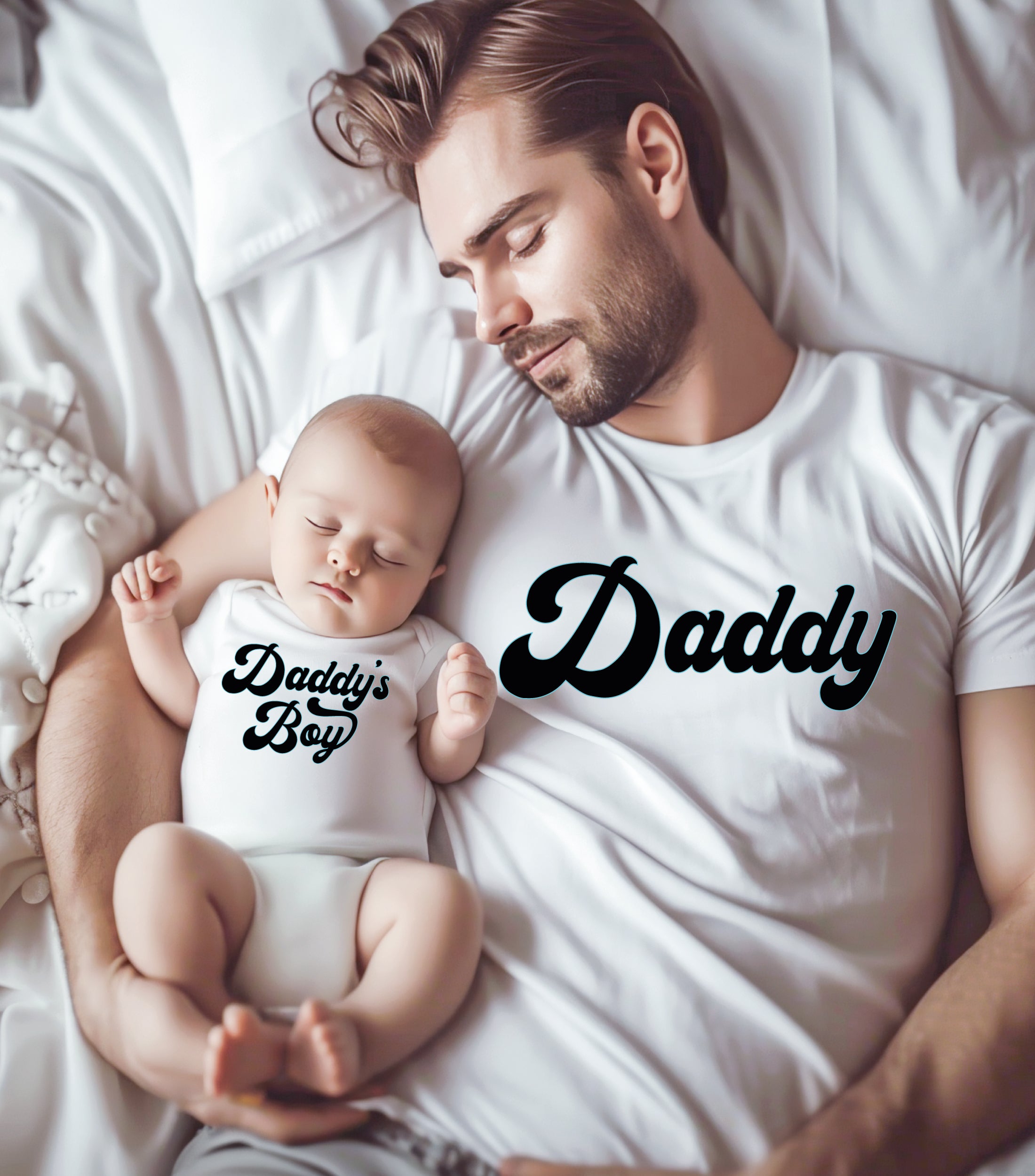 Personalised Daddy & Baby Est Date T-shirt & Baby Vest | Matching Dad & Baby Outfits | Perfect Christmas Gift | New Dad Present