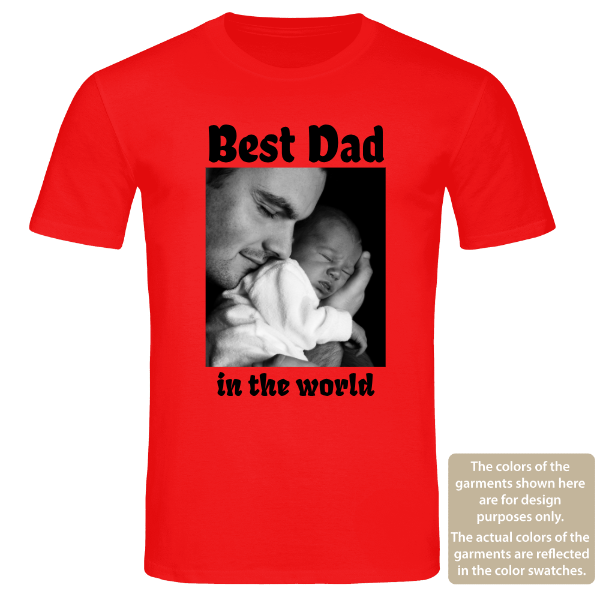 Best Dad in the World - Personalised T-Shirt with Any Photo & Custom Message | Gift for Dad