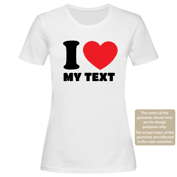 Personalised I Love T-Shirt – Custom Heart Shirt – Mens & Ladies Tee – Christmas, Birthday Gift – Novelty Present