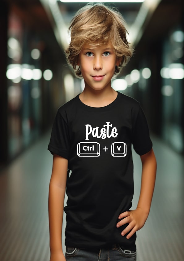 Unique Father’s Day Gift | Personalised Dad T-Shirt | Thoughtful Present for Daddy | Ctrl+C Ctrl+V Matching Shirt | Gift for Dad