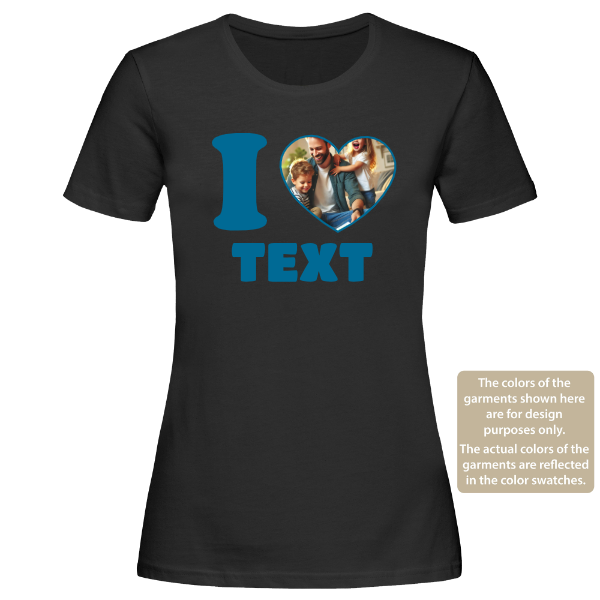 Personalised I Love T-Shirt – Custom Photo Heart Shirt for Women – Christmas, Mother's day, Birthday Gift