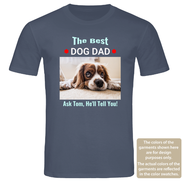 Personalised 'The Best Dog Dad' T-Shirt – Upload Any Photo | Custom Dog Dad Gift