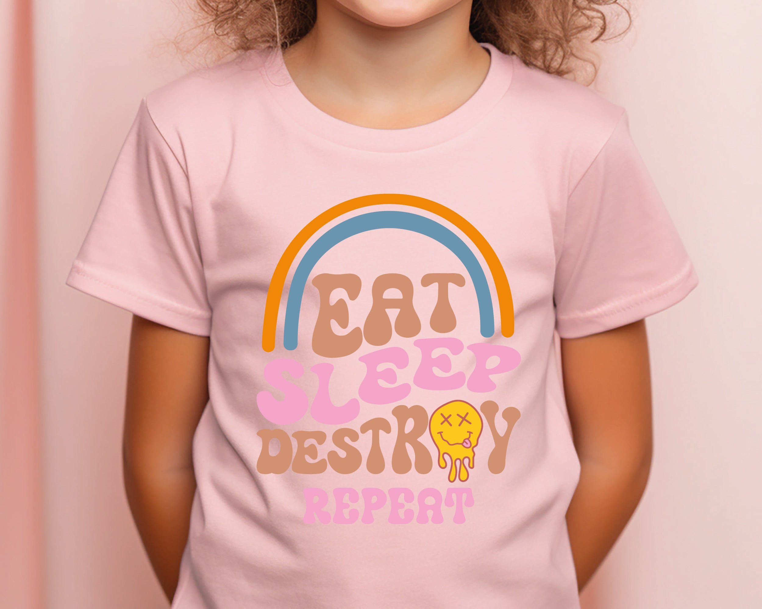 Eat Sleep Destroy Repeat Kids Funny T-Shirt - Cute & Comfy Graphic Tee for Boys & Girls - Perfect Gift for Birthdays, Playdates, Parties & Everyday Casual Wear