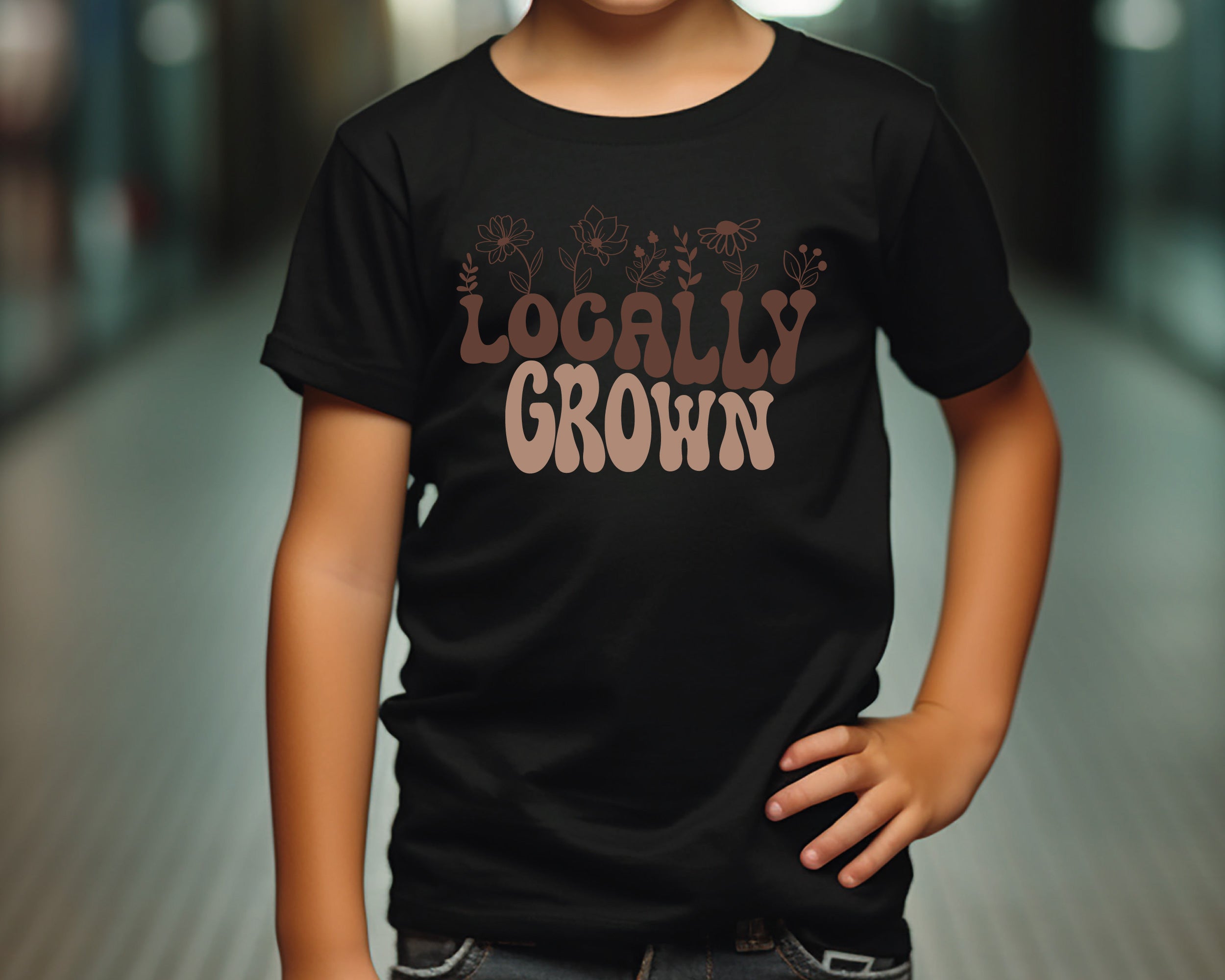 Locally Grown Kids Funny T-Shirt - Cute & Comfy Graphic Tee for Boys & Girls - Perfect for Parties, Playdates & Casual Wear - Fun Gift for Little Ones