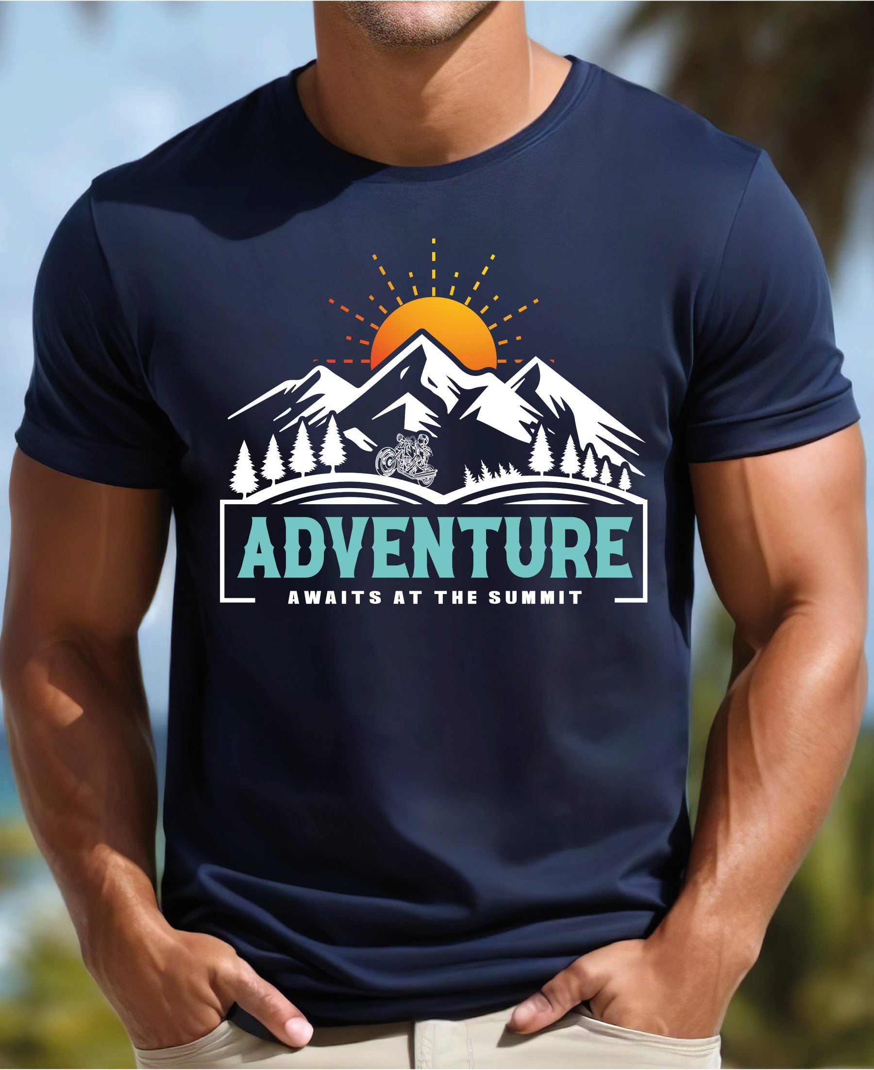 "Adventure Awaits at the Summit" T-Shirt - Outdoor Enthusiast Tee for Hikers, Climbers & Nature Lovers | Comfortable Fit, Unisex Design