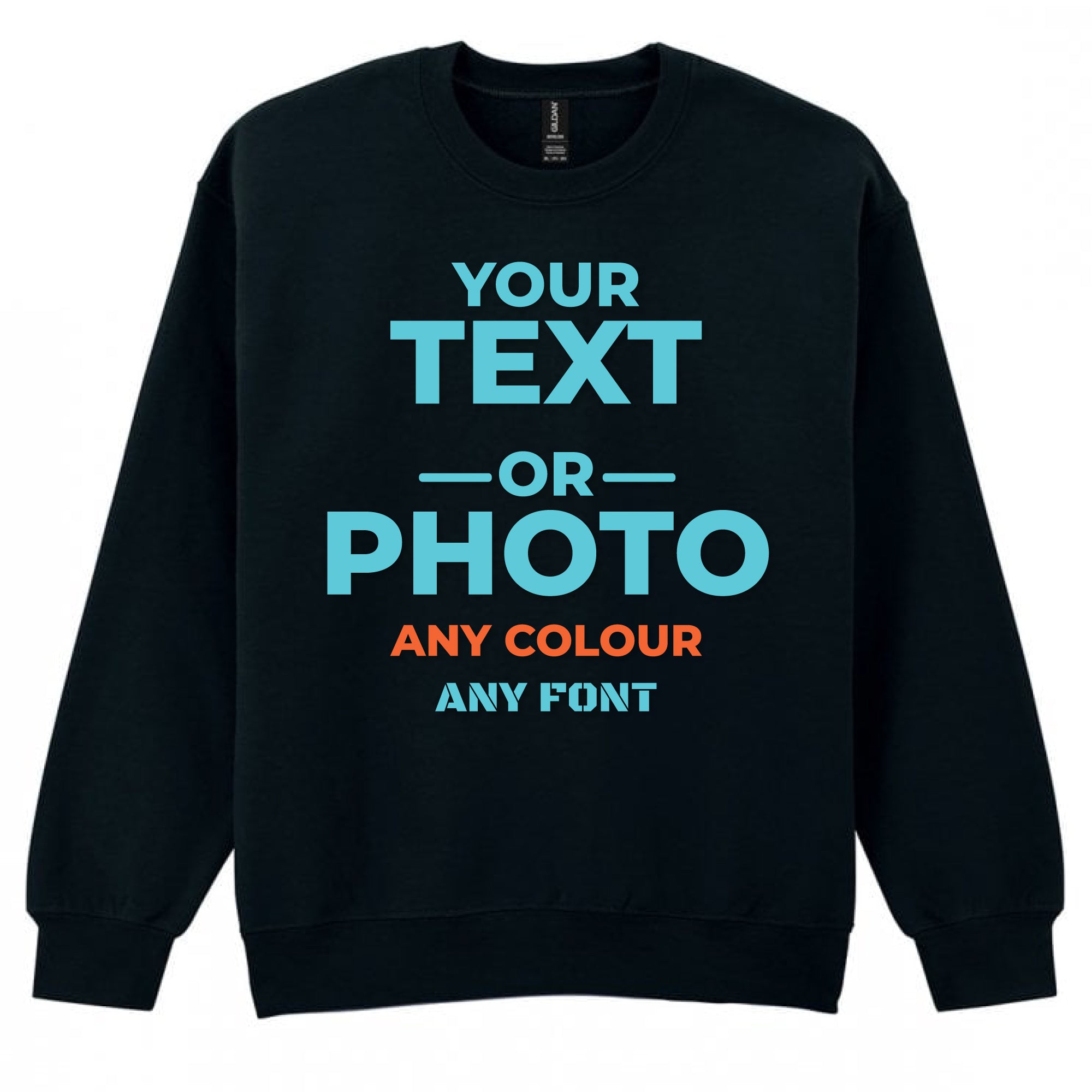 Gildan DryBlend® adult crew neck sweatshirt | Customise with your own Photo and Text.-White-Unisex: 2XL-White-Unisex: L