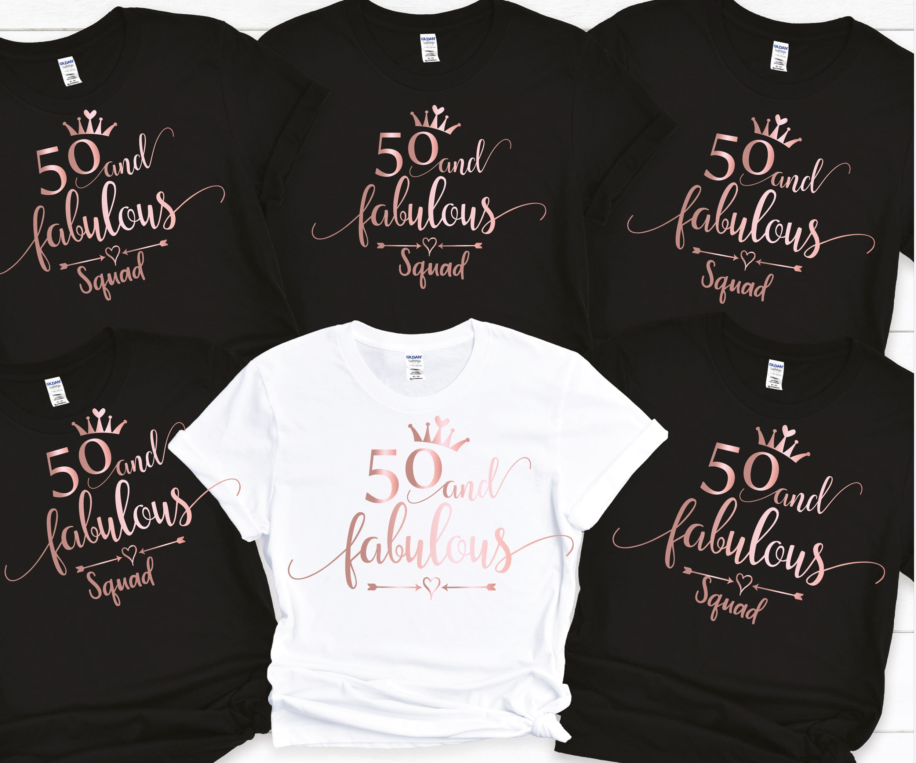 50 and Fabulous T-Shirt – Trendy 50th Birthday Tee for Women | Personalized Ladies 50th Birthday Shirt | Fun Gift for Fabulous at 50 Squad