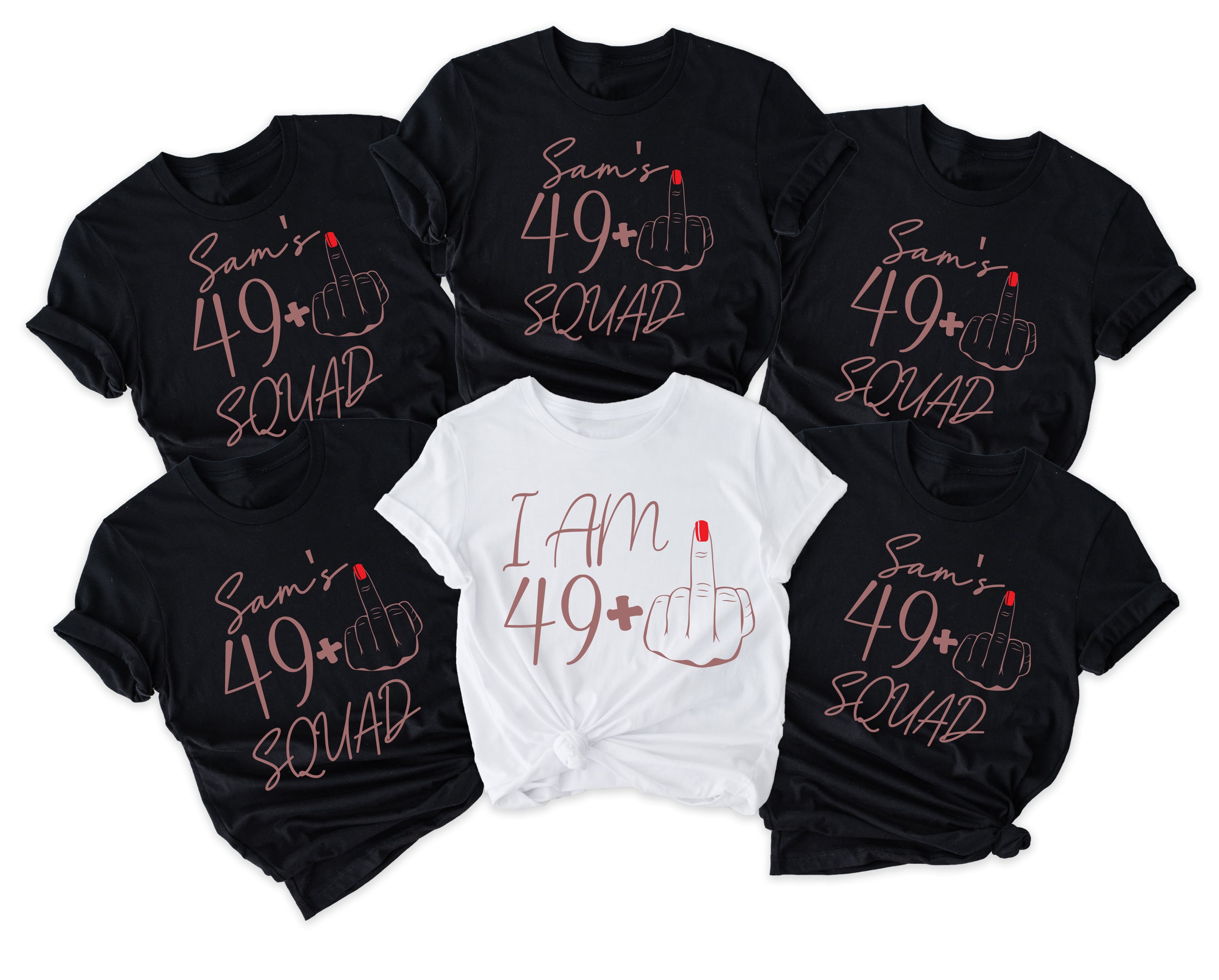 49 Plus Middle finger Shirt | Funny 49 Plus Squad Tee | Trendy Birthday Gift for Men & Women | Casual Graphic T-Shirt