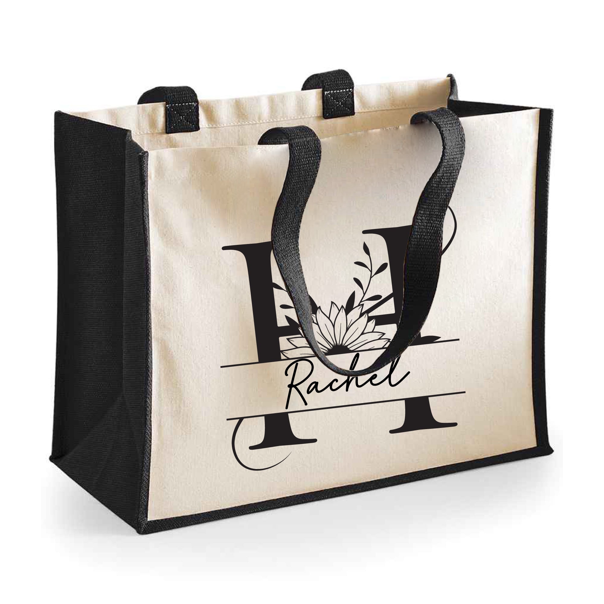 Personalized Tote Bag - Custom Name & Initial - Perfect Gift for Teachers, Moms, Grandmas, Aunts, Weddings & More