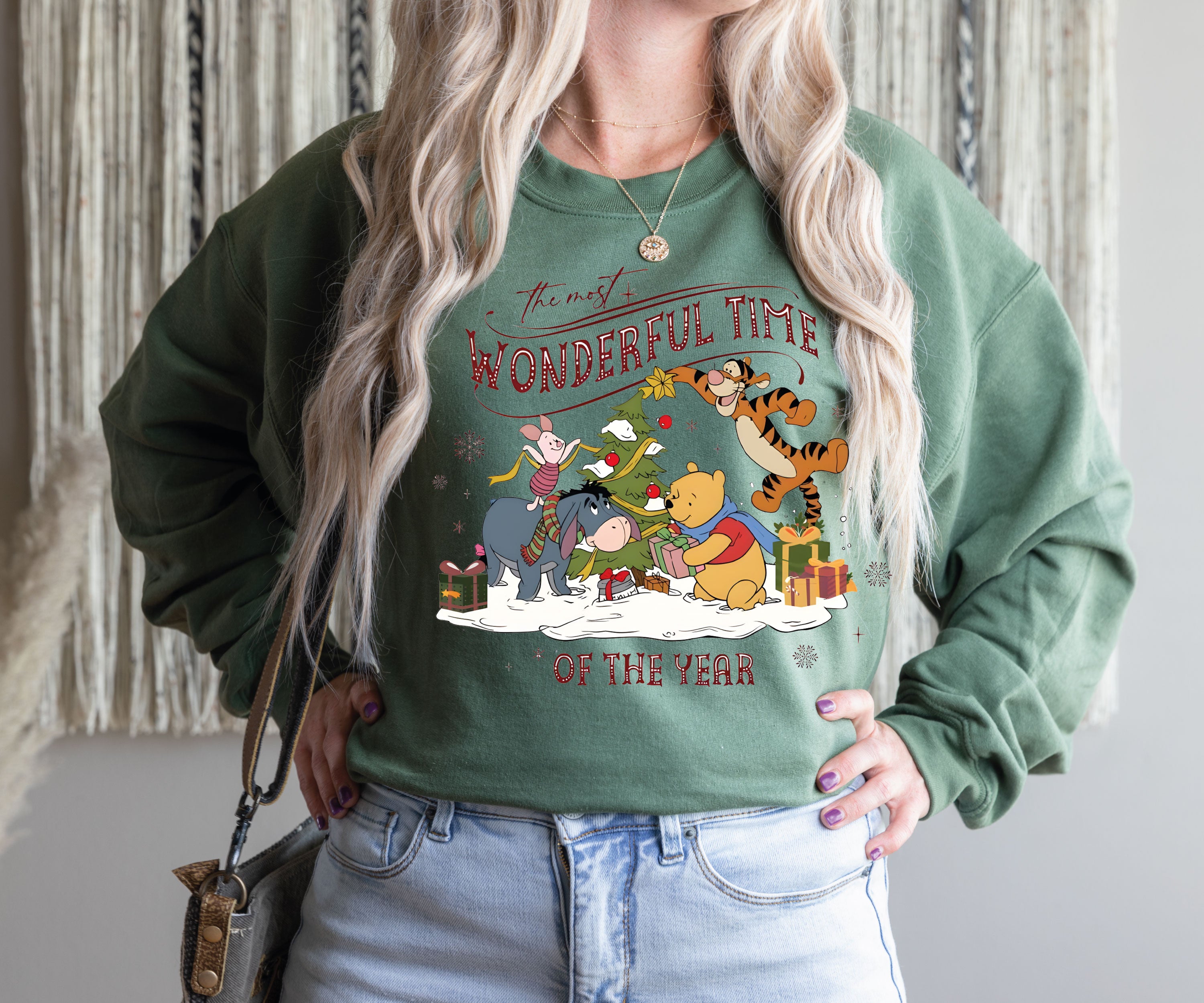 Winnie The Pooh Christmas Tree Sweatshirt - The Most Wonderful Time of the Year