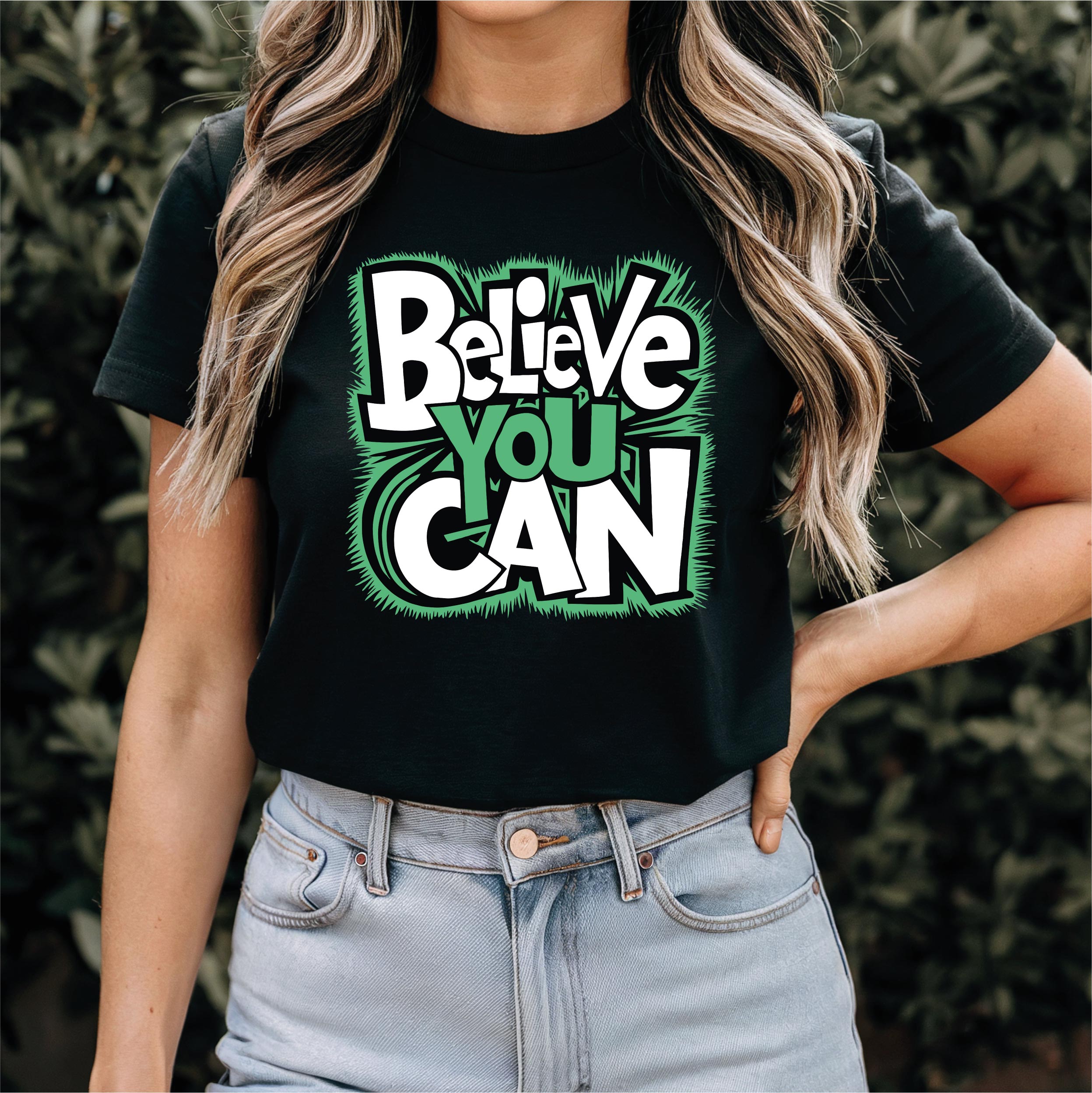 Motivational T-Shirt - 'Believe You Can' - Inspirational Quote Tee for Men & Women - Stay Positive & Confident - Perfect for Casual & Everyday Wear!